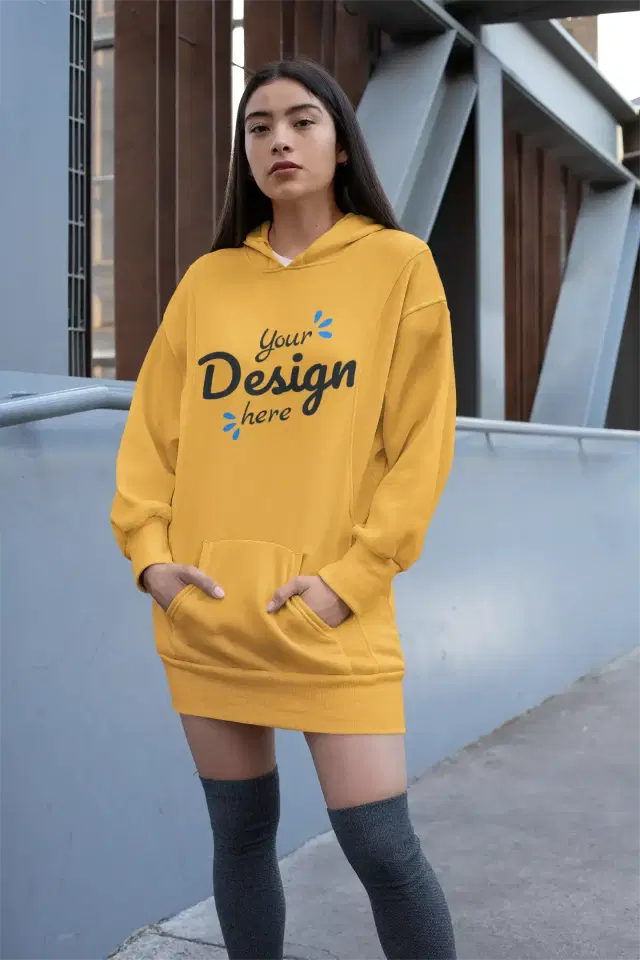 Design preview mockup of custom hoodies and custom apparel for same day custom printing that can be fulfilled through a local SameDayCustom partner in Pittsburgh, Pennsylvania